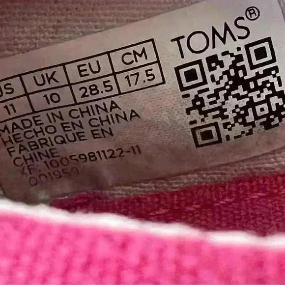 TOMS Girl's Alpargata Fenix Slip-on Sneaker Hot Pink size 11 - Picture 5 of 5